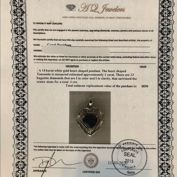 Diamond and tanzanite necklace - Picture 4 of 4